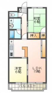 VALLEY FIELD(2LDK/2階)の間取り写真