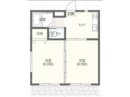 レジデンス伊興(2K/2階)の間取り写真