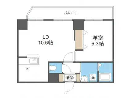 アーバンフラッツ豊平1条(1LDK/5階)の間取り写真