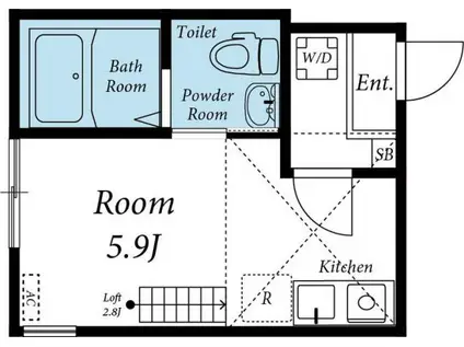 ホルスリッジ(ワンルーム/1階)の間取り写真