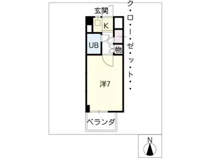 SMY88植田(1K/4階)の間取り写真