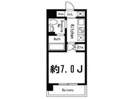 ドゥーエ西大島II(1K/11階)の間取り写真