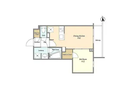 ALTERNA経堂(1LDK/1階)の間取り写真