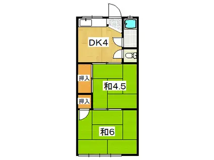蔵前町文化D棟(2DK/1階)の間取り写真