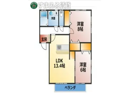 アメージングコートI(2LDK/1階)の間取り写真