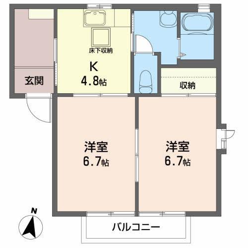 マーメゾン高玉A(2K/1階)の間取り写真