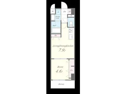 BELAIR川口元郷(1LDK/6階)の間取り写真