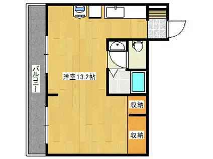 パラッツオ櫛原(ワンルーム/4階)の間取り写真