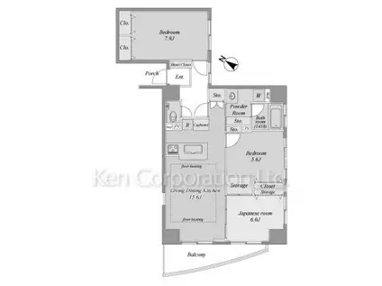 ロワール横濱レムナンツ(3LDK/12階)の間取り写真