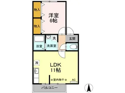 エステート将軍野202(1LDK/2階)の間取り写真