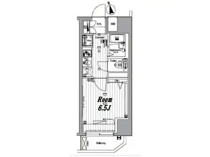 メイクスデザイン住吉IV(1K/9階)の間取り写真