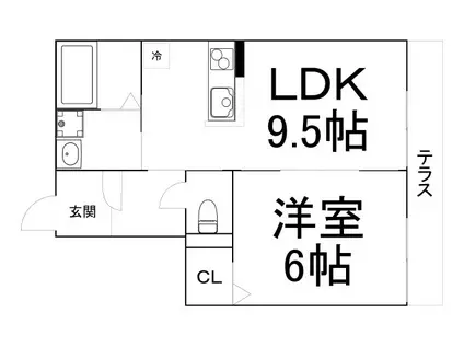 グランメール(1LDK/1階)の間取り写真