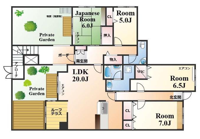 ジークレフ高羽2番館(4LDK/1階)の間取り写真