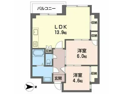 メゾンKANO(2LDK/3階)の間取り写真
