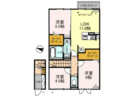 ル・リアン(3LDK/2階)の間取り写真