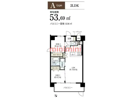 AI RITORNO(2LDK/3階)の間取り写真