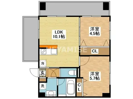 MODERN PALAZZO 浦上駅前(2LDK/5階)の間取り写真