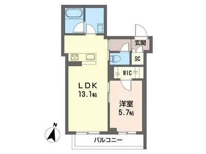 アンビエラIII(1LDK/3階)の間取り写真