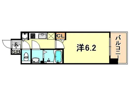 プレサンス神戸アモーレ(1K/5階)の間取り写真