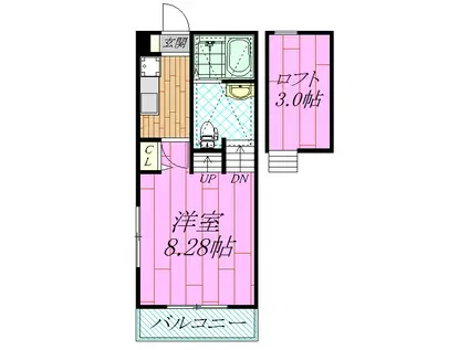 フォレストハウス南行徳(1K/1階)の間取り写真