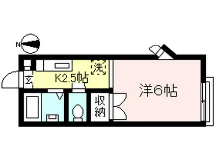 SUNNY VILLA(1K/2階)の間取り写真