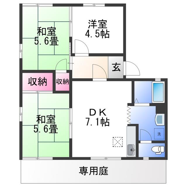 フレグランス堀止(3DK/1階)の間取り写真