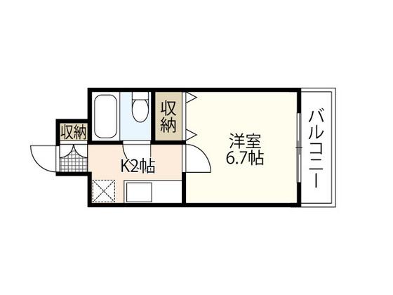 アクシス翠町(1K/3階)の間取り写真