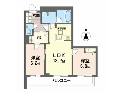 アルビレオ(2LDK/1階)の間取り写真