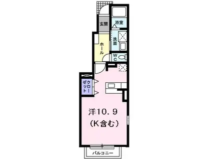 すみれ A(ワンルーム/1階)の間取り写真