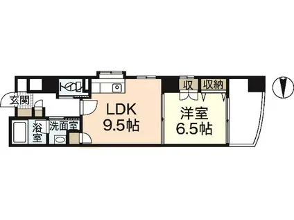 メゾン・ド・ピュア(1LDK/6階)の間取り写真