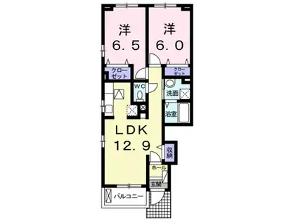 スタッグ ビートル B(2LDK/1階)の間取り写真