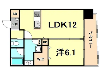 セレニテ西宮本町(1LDK/7階)の間取り写真