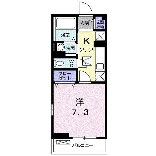 フレスクーラ(1K/1階)の間取り写真