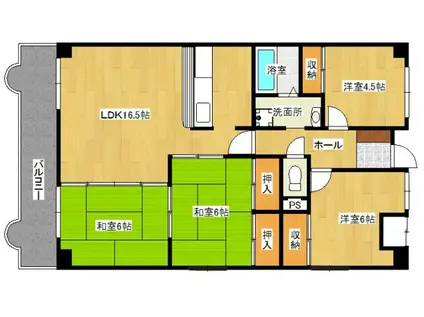 ブリアンローズ上幟(4LDK/5階)の間取り写真