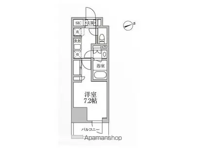 レジディア新御徒町II(1K/6階)の間取り写真