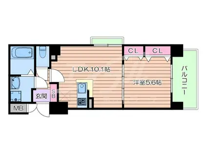 ノルデンハイム江坂II(1LDK/10階)の間取り写真