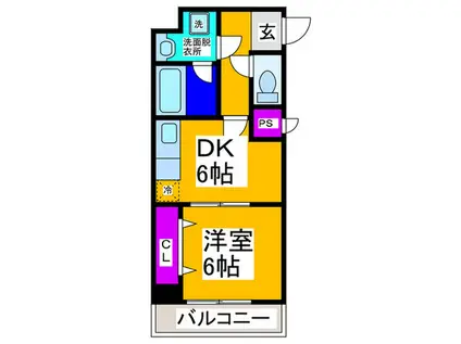 リビエール増井(1DK/5階)の間取り写真