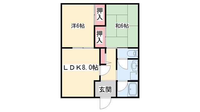 メゾンやすむろI(2LDK/3階)の間取り写真