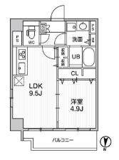 ROOTS RYOGOKU(1LDK/5階)の間取り写真