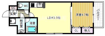 アーバネックス福島(1LDK/7階)の間取り写真