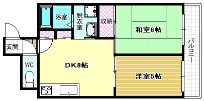 サンハイム天美(2DK/3階)の間取り写真
