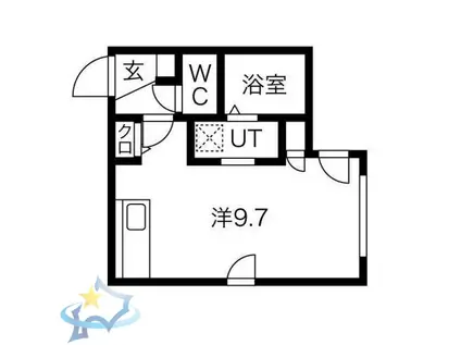 GRANDIR手稲(ワンルーム/4階)の間取り写真