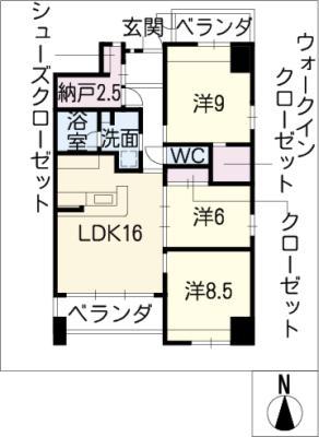 アクシス香蘭(3SLDK/8階)の間取り写真