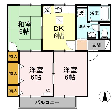 セジュールMK(3DK/1階)の間取り写真