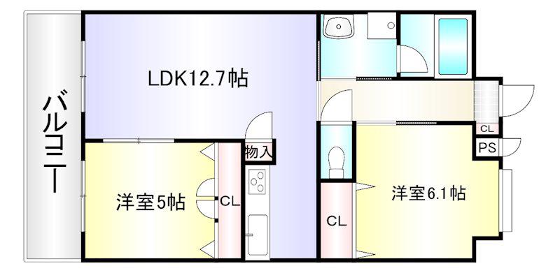 リード大手町(2LDK/4階)の間取り写真