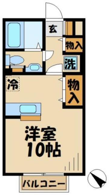 セジュールコトA(1K/2階)の間取り写真