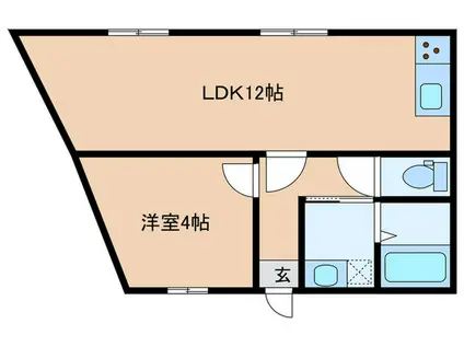 LA VIDA 花屋敷II(1LDK/2階)の間取り写真