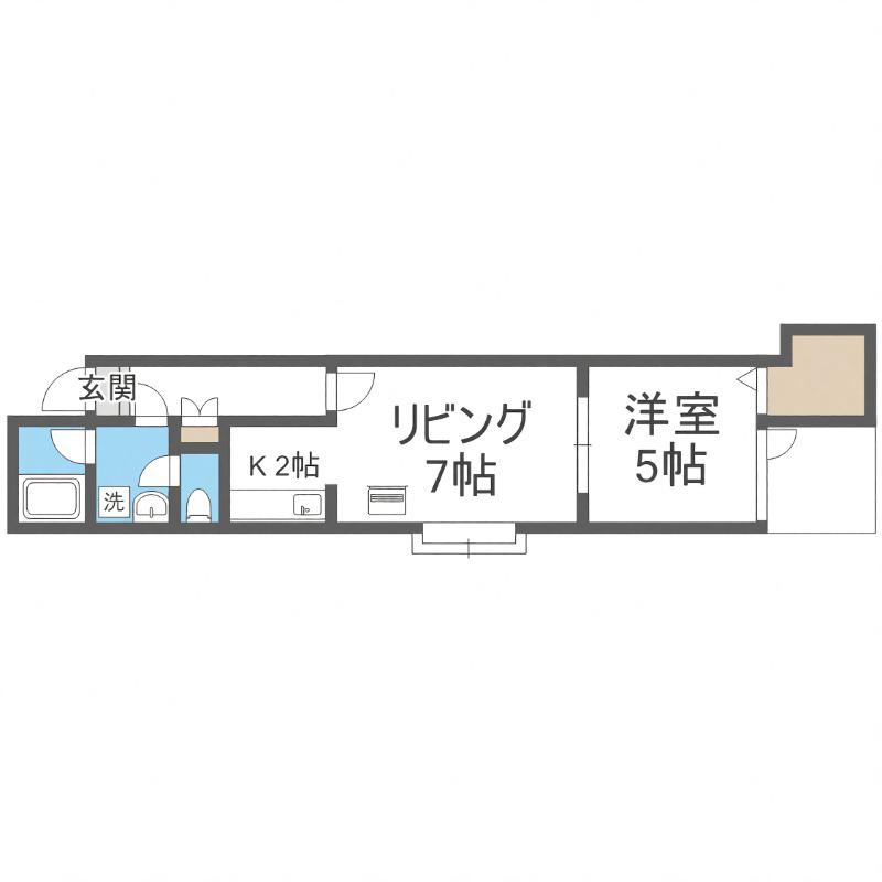 フロルドゥコルザ(1LDK/2階)の間取り写真