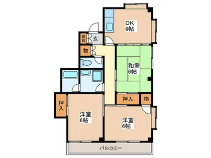 ロイヤルハイツ(3DK/1階)の間取り写真