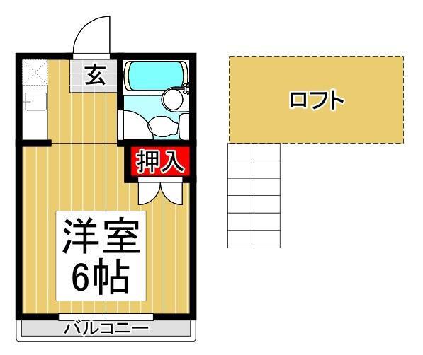 WHITE HILLS(ワンルーム/2階)の間取り写真